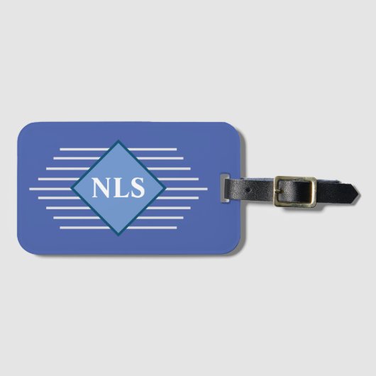 Stijlvol ontwerp met persoonlijke Initialen - Mono Bagagelabel (Voorkant (horizontaal))