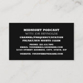 Stijlvol ontwerp, podcaster, podcast visitekaartje (Achterkant)