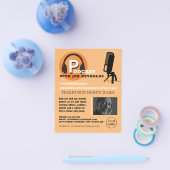 Stijlvol ontwerp, poocaster, podcast Adverteren Flyer (Enkel)