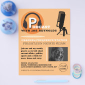 Stijlvol ontwerp, poocaster, podcast Adverteren Flyer (Enkel)