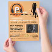 Stijlvol ontwerp, poocaster, podcast Adverteren Flyer (Hand)