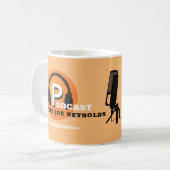 Stijlvol ontwerp, poocaster, podcast Adverteren Koffiemok (Voorkant links)