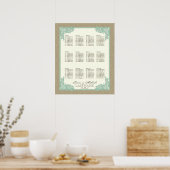  stijlvol ontwerp Seafoam Green Poster (Keuken)