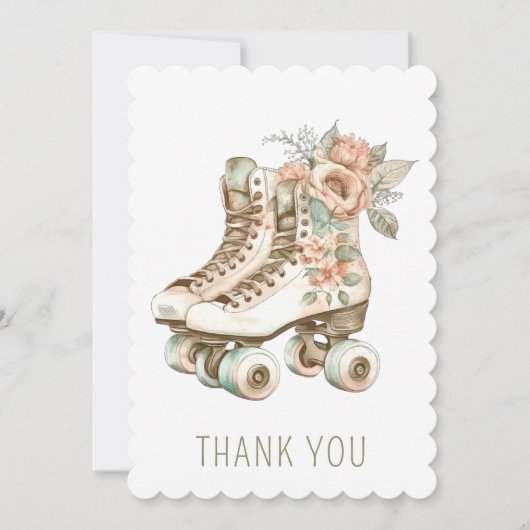 Stijlvol  ontwerp van de Floral Retro Roller-Schaa Kaart (Voorkant)