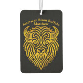 Stijlvol ontwerp van een gouden bizon Buffalo Head Luchtverfrisser (Achterkant)