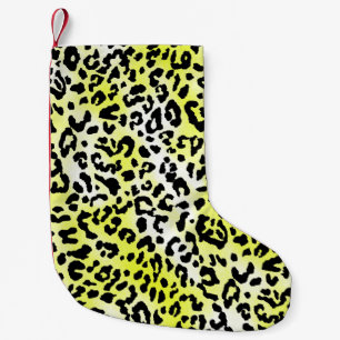 stijlvol ontwerp van het kledingpatroon met luipaa kleine kerstsok