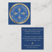 Stijlvol ontwerp van Honeybee Royal Blue met Gold Vierkante Visitekaartje (Voorkant / Achterkant)