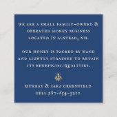 Stijlvol ontwerp van Honeybee Royal Blue met Gold Vierkante Visitekaartje (Achterkant)