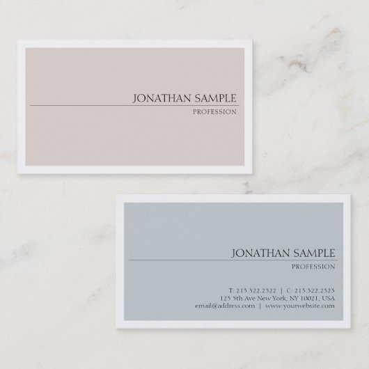 Stijlvol ontwerp voor kleuren met minimalistische  visitekaartje (Voorkant / Achterkant)