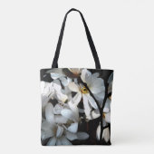 Stijlvol ontwerp voor magnoliebloem zwart wit tote bag (Achterkant)