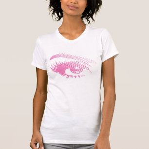 Stijlvol oog in Halftone vrouw - Roze T-shirt