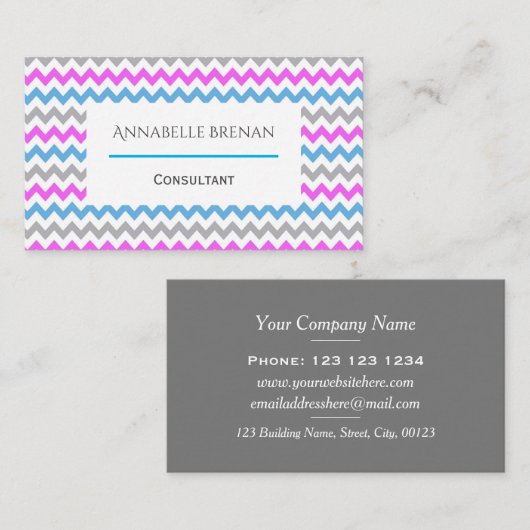 Stijlvol Oogtoneel met Chevron Pattern Visitekaartje (Voorkant / Achterkant)