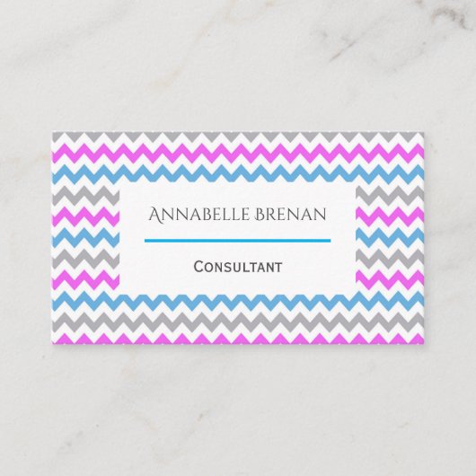 Stijlvol Oogtoneel met Chevron Pattern Visitekaartje (Voorkant)