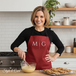 Stijlvol op maat gemaakt monogramaccent voor dagel schort