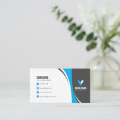 Stijlvol opvallend blauw visitekaartje (Staand voorkant)