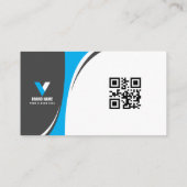 Stijlvol opvallend blauw visitekaartje (Achterkant)