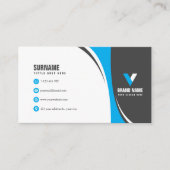 Stijlvol opvallend blauw visitekaartje (Voorkant)