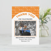 Stijlvol Oranje Afstuderen Foto bedankt (Staand voorkant)