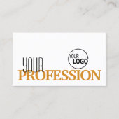 Stijlvol Oranje, eenvoudig met Logo en foto Visitekaartje (Voorkant)