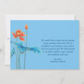 Stijlvol Oranje en Blauw Lotus flower Bedankkaart (Achterkant)