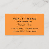 Stijlvol Oranje en zwart schaakbord Professional Visitekaartje (Achterkant)