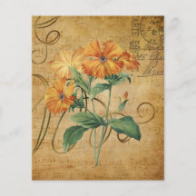 Stijlvol Oranje Floral Scrapbook Paper