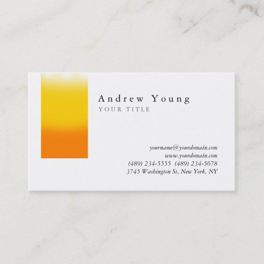 Stijlvol Oranje gelaagd Visitekaartje (Voorkant)
