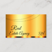 Stijlvol Oranje glamoureus met Initialen elegant Visitekaartje (Voorkant)