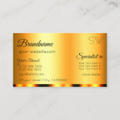 Stijlvol Oranje glamoureus met Monogram Elegant Visitekaartje (Achterkant)