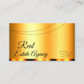 Stijlvol Oranje glamoureus met Monogram Elegant Visitekaartje (Voorkant)