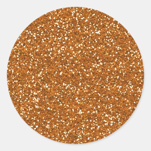 Stijlvol Oranje glitter Ronde Sticker (Voorkant)
