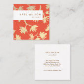 Stijlvol Oranje goudpatroon Vierkante Visitekaartje (Voorkant / Achterkant)