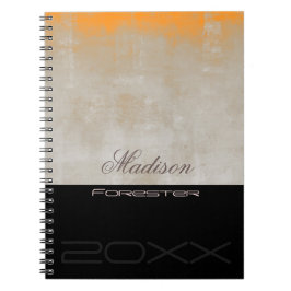 Stijlvol Oranje grijs zwart personaliseren Notitieboek