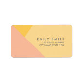 Stijlvol Oranje kleurenblok- en perzikenadres Etiket (Voorkant)