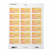 Stijlvol Oranje kleurenblok- en perzikenadres Etiket (Full Sheet)