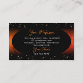 Stijlvol Oranje marmer Black Glitter Stars Initial Visitekaartje (Achterkant)