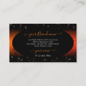 Stijlvol Oranje marmer Black Glitter Stars Monogra Visitekaartje (Achterkant)