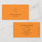 Stijlvol Oranje met Monogram Professional Visitekaartje (Voorkant / Achterkant)