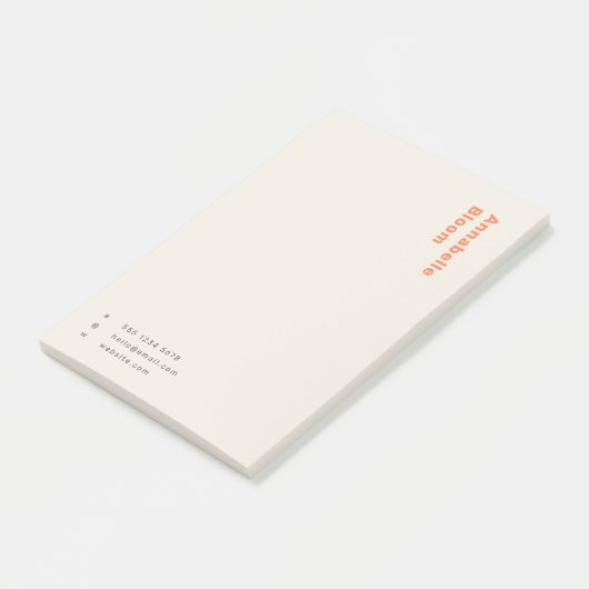 Stijlvol Oranje minimaal modern Post-it® Notes (Schuin)