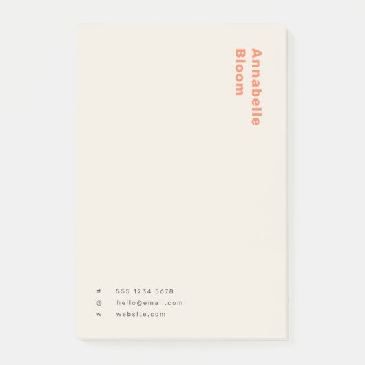 Stijlvol Oranje minimaal modern Post-it® Notes (Voorkant)