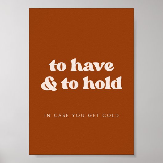 Stijlvol oranje om vast te houden trouwdeken poster (Voorkant)