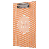 Stijlvol Oranje Quatrefoil monogram met naam Klembord (Links)