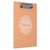 Stijlvol Oranje Quatrefoil monogram met naam Klembord (Rechts)