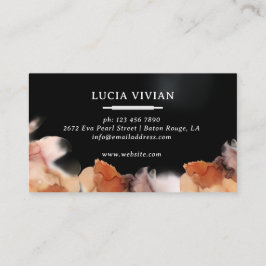 Stijlvol Oranje Waterverf Ink Black Visitekaartje