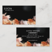 Stijlvol Oranje Waterverf Ink Black Visitekaartje (Voorkant / Achterkant)