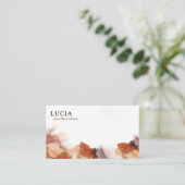 Stijlvol Oranje Waterverf Ink Visitekaartje (Staand voorkant)