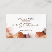 Stijlvol Oranje Waterverf Ink Visitekaartje (Achterkant)