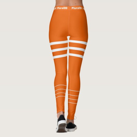 Stijlvol oranje werkstuk leggings (Achterkant)