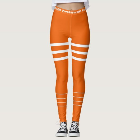 Stijlvol oranje werkstuk leggings (Voorkant)