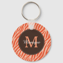 Stijlvol Oranje Zebra Afdrukmonogram en naam
